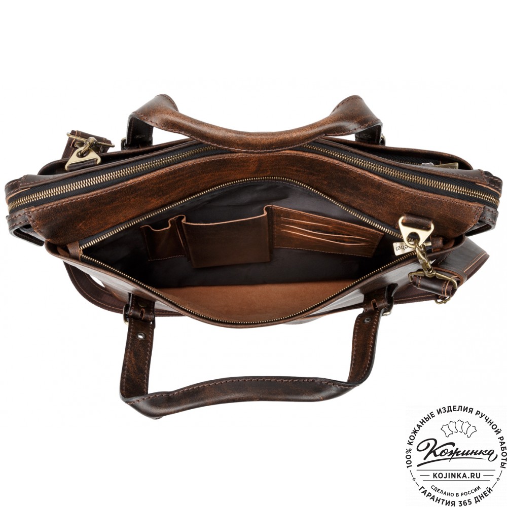 Кожаная деловая сумка "Франклин" (коричневый эксклюзив)